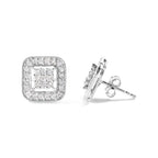 5/8 cttw diamond square composite halo stud earrings in 10k white gold bijoux-nyc direct