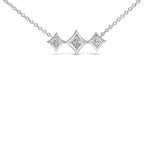 10k white gold princess diamond 3 stone kite station necklace 18 inch bijoux-nyc direct