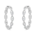 10k white gold infinity diamond drop earrings 1 1/2 cttw bijoux-nyc direct