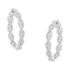10k white gold infinity diamond drop earrings 1 1/2 cttw bijoux-nyc direct
