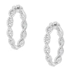 10k white gold infinity diamond drop earrings 1 1/2 cttw bijoux-nyc direct