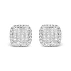 1/2 cttw diamond composite and halo stud earrings in 10k white gold bijoux-nyc direct