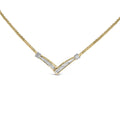 1/2 cttw princess cut diamond v shape two tone 10k gold franco necklace bijoux-nyc direct