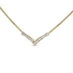1/2 cttw princess cut diamond v shape two tone 10k gold franco necklace bijoux-nyc direct