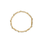 3.00 cttw diamond cluster wave link bracelet in 10k two-tone gold 7.25 bijoux-nyc direct