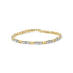 10k yellow gold 1.00 cttw diamond 3 stone link bracelet 7.25 inches bijoux-nyc direct