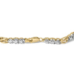 10k yellow gold 1.00 cttw diamond 3 stone link bracelet 7.25 inches bijoux-nyc direct