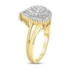 10k yellow gold 1/2 cttw round and baguette diamond pear cluster ring bijoux-nyc direct