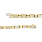 2.0 cttw princess cut diamond invisible link bracelet 10k yellow gold 7 bijoux-nyc direct
