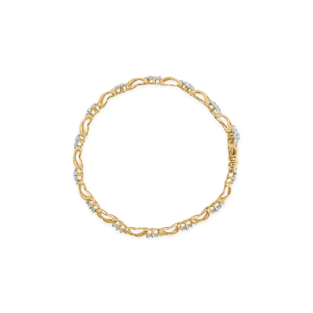 2.00 cttw diamond x link bracelet in 10k yellow gold 7 inch bijoux-nyc direct