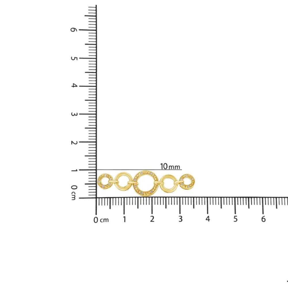 10k gold over silver diamond graduated infinity circle bolo bracelet bijoux-nyc direct