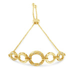 10k gold over silver diamond graduated infinity circle bolo bracelet bijoux-nyc direct