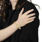 10k gold over silver diamond graduated infinity circle bolo bracelet bijoux-nyc direct