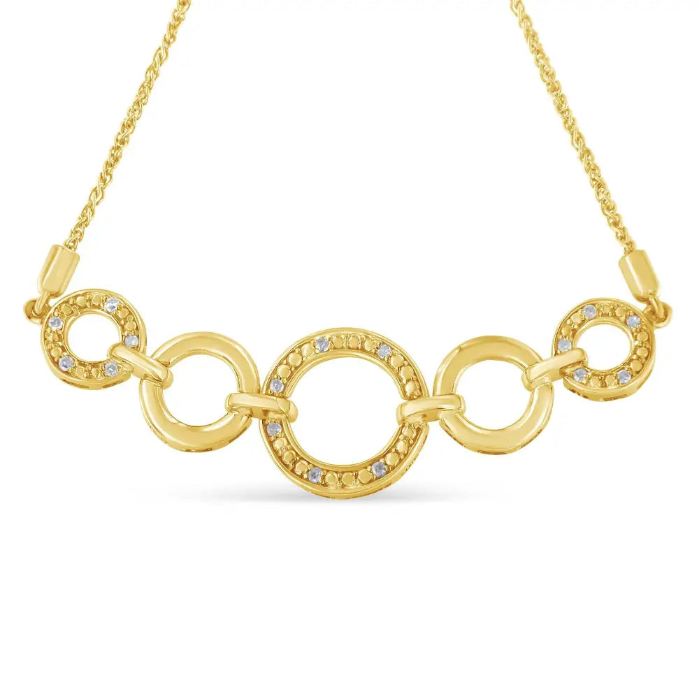 10k gold over silver diamond graduated infinity circle bolo bracelet bijoux-nyc direct
