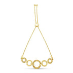 10k gold over silver diamond graduated infinity circle bolo bracelet bijoux-nyc direct