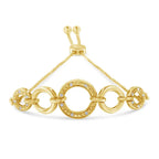 10k gold over silver diamond graduated infinity circle bolo bracelet bijoux-nyc direct