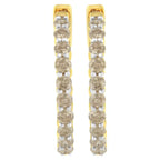 Diamond hoop earrings in 10k yellow gold plated silver 2 cttw bijoux-nyc direct