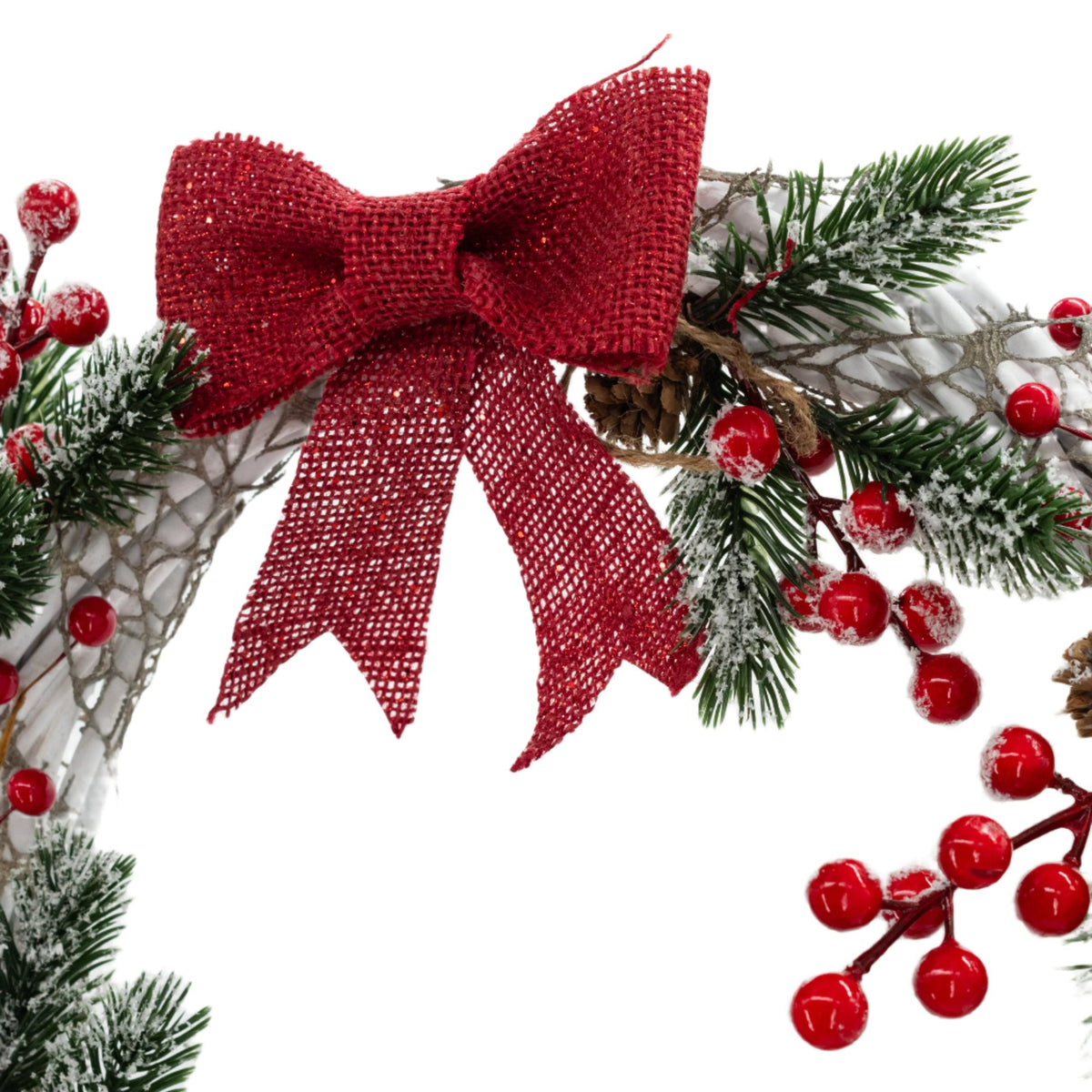 SALE | White/Red Winter Christmas Wreath | KJ Made