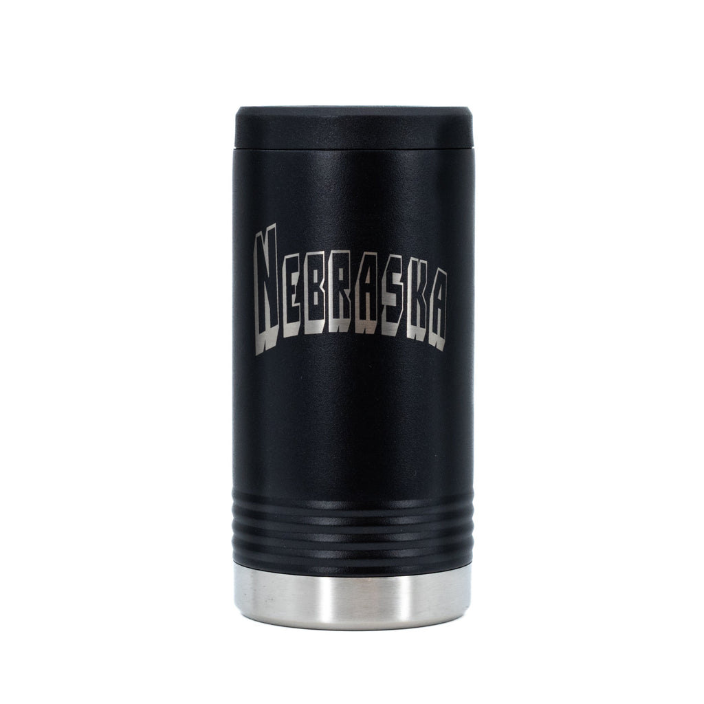 Insulated Nebraska Engraved Slim Can Cooler | Multiple Colors | RCK Creations & More