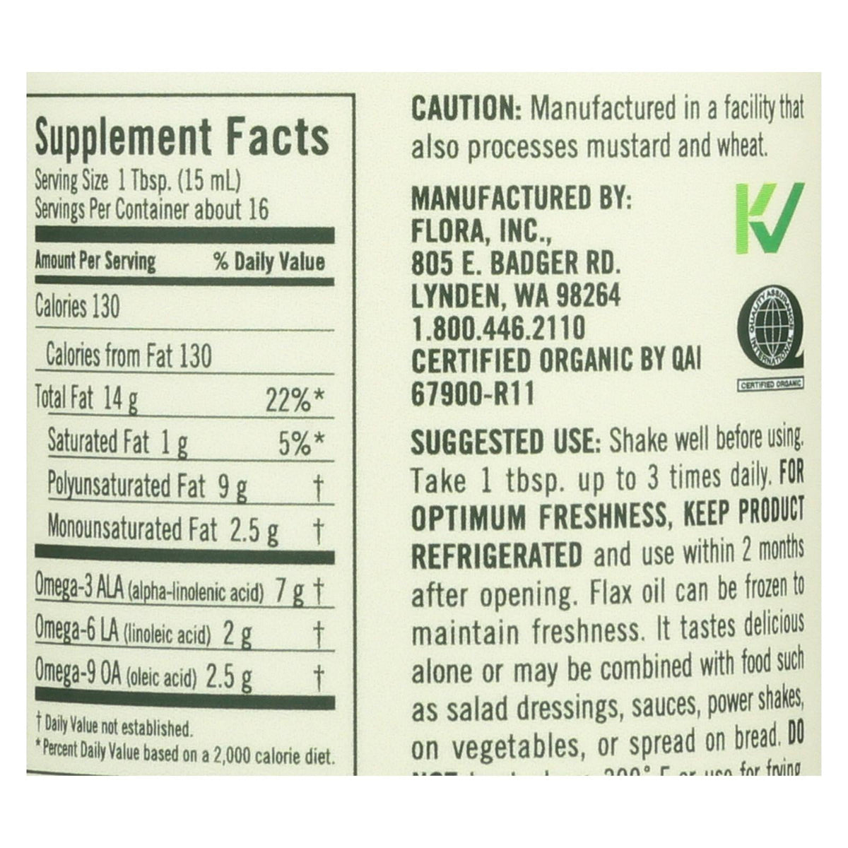 Flora Flax Oil  8.5oz