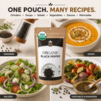 Organic Black Peppercorns – Whole, for Grinding & Marinades