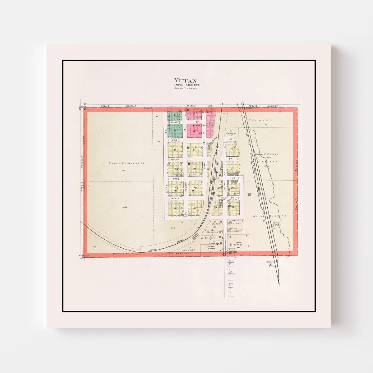Vintage Map of Yutan, Nebraska 1907