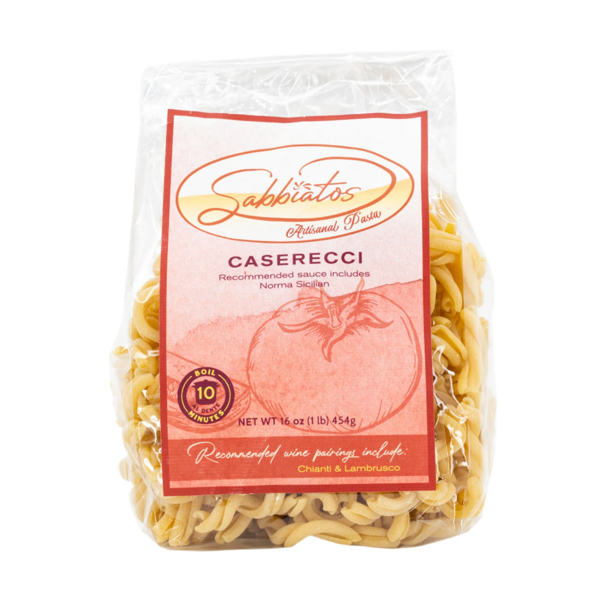 Caserecci Pasta | 16 oz | Sabbiatos
