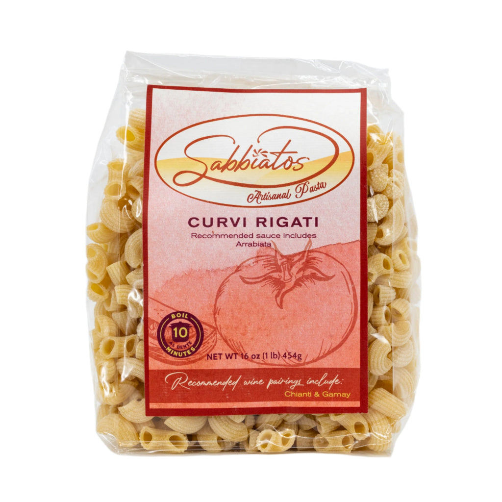 Curvy Rigati Pasta | 16 oz | Sabbiatos