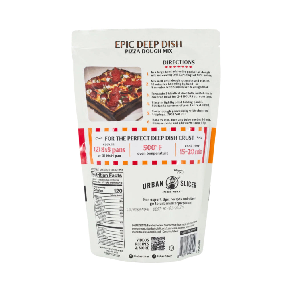 Epic Deep Dish Pizza Kit | Includes Dough, Sauce, Pepperoni, & Seasoning | Urban Slicer Pizza Worx