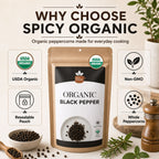 Organic Black Peppercorns – Whole, for Grinding & Marinades