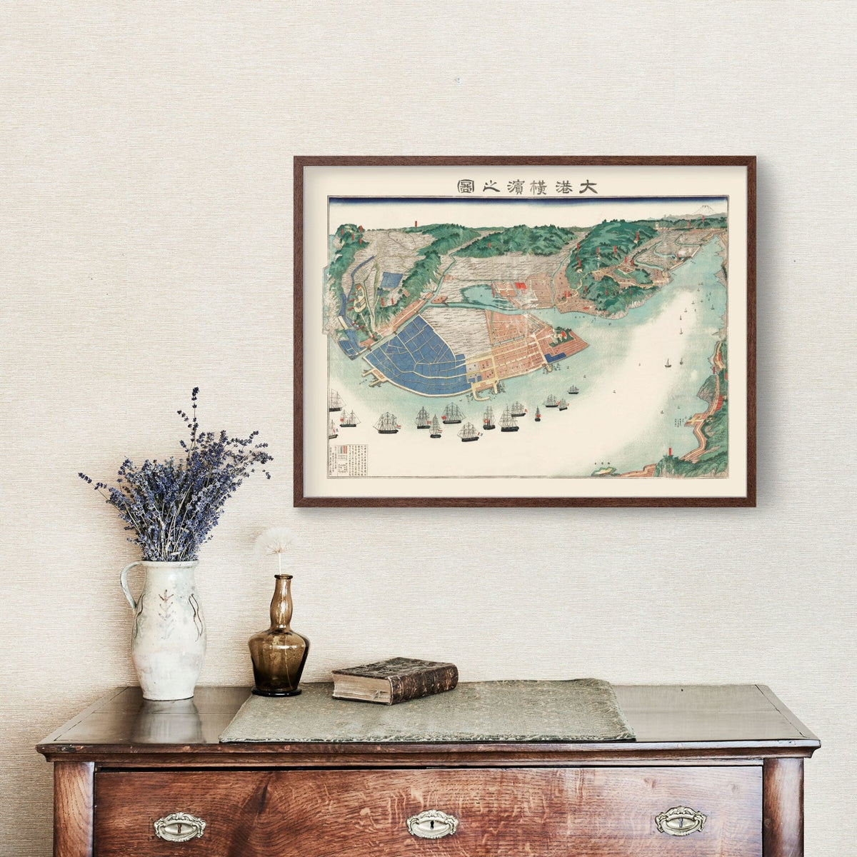 Vintage Map of Yokohama, Japan 1868