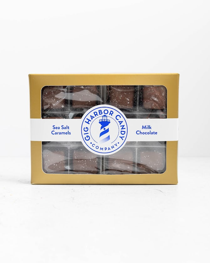 MILK CHOCOLATE SEA SALT CARAMELS - 12pc