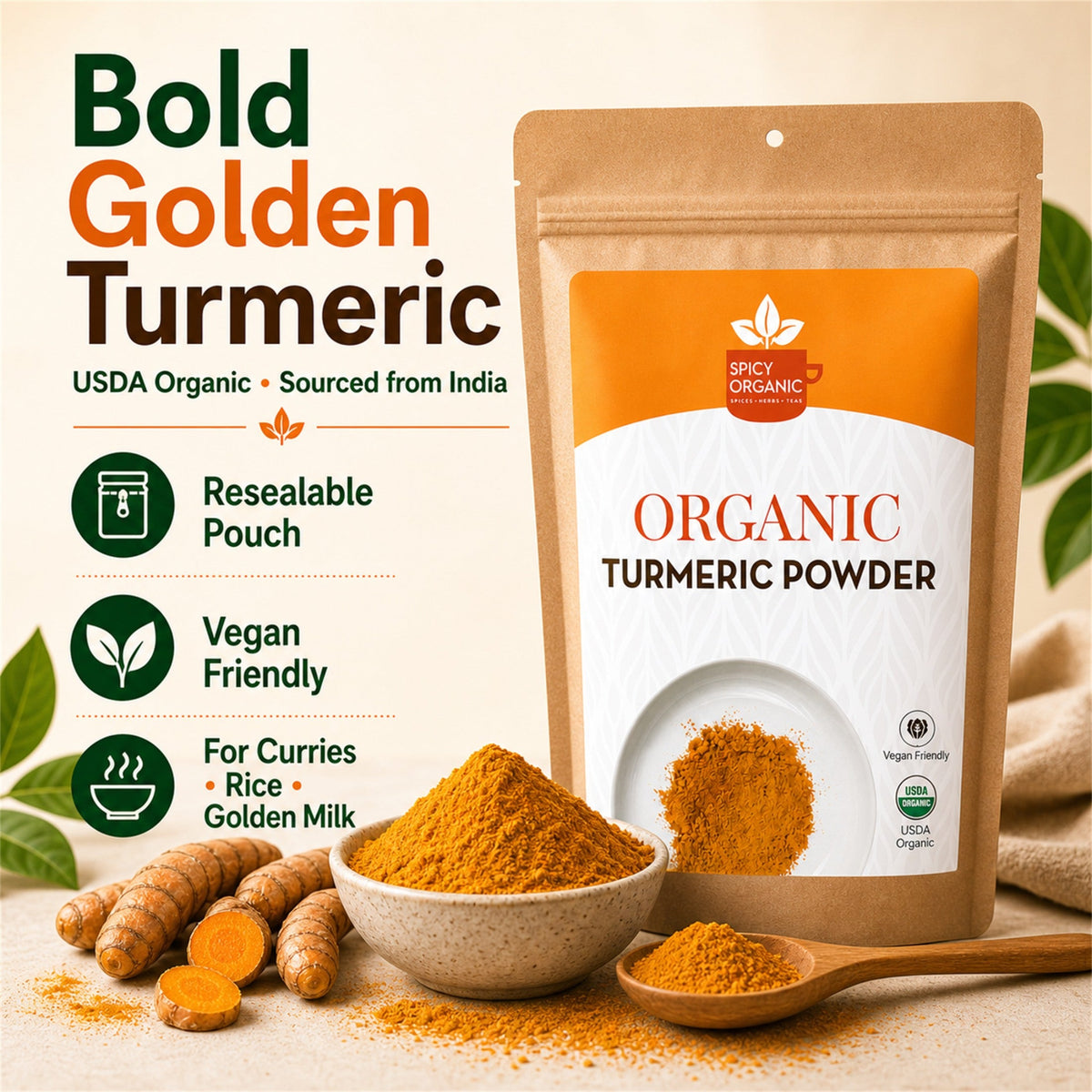 Organic Turmeric Powder – For Golden Milk & Curries