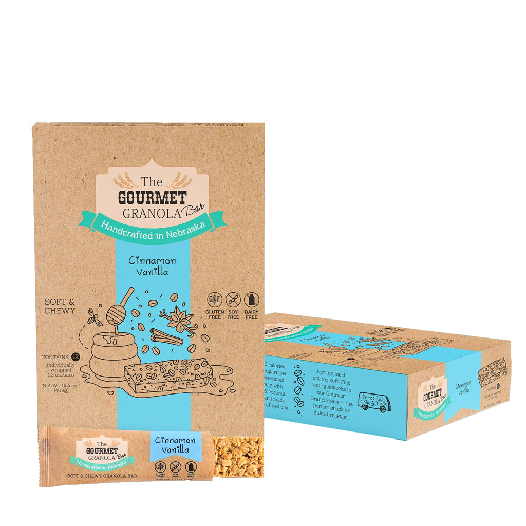 Cinnamon Vanilla Granola Bars | Pack of 12 | Gluten, Dairy, & Soy Free | The Gourmet Granola