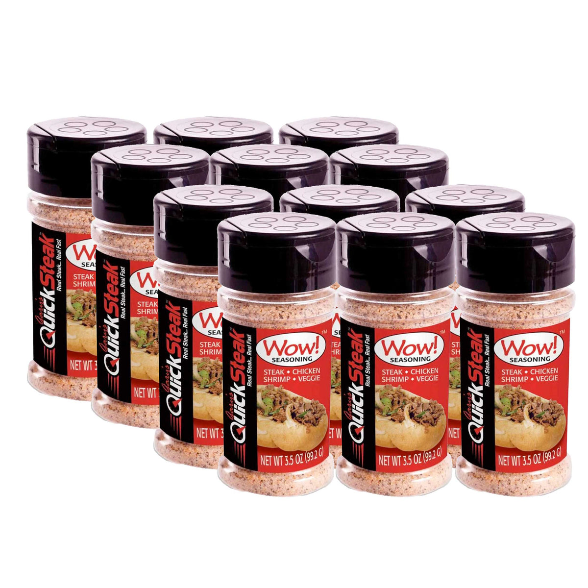 Wow! Seasoning | Pack of 12 | 3.5 oz | Gluten Free | Gary's QuickSteak
