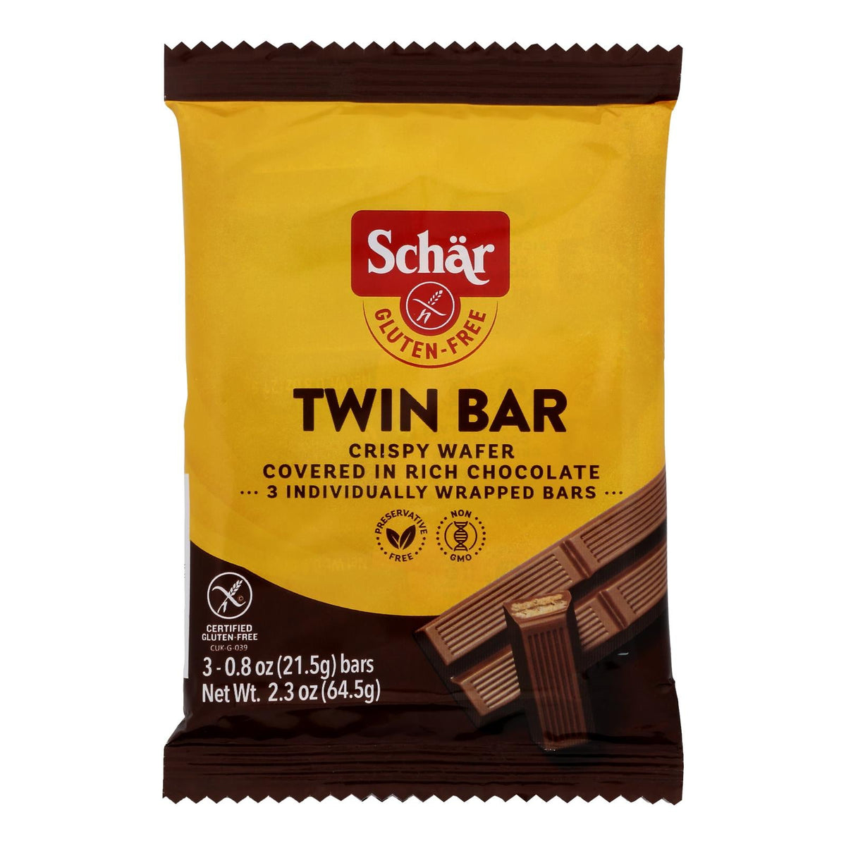 Schar Bars Twin Bars Gl, 2.3 Oz, 14 Pack - Case Of 14
