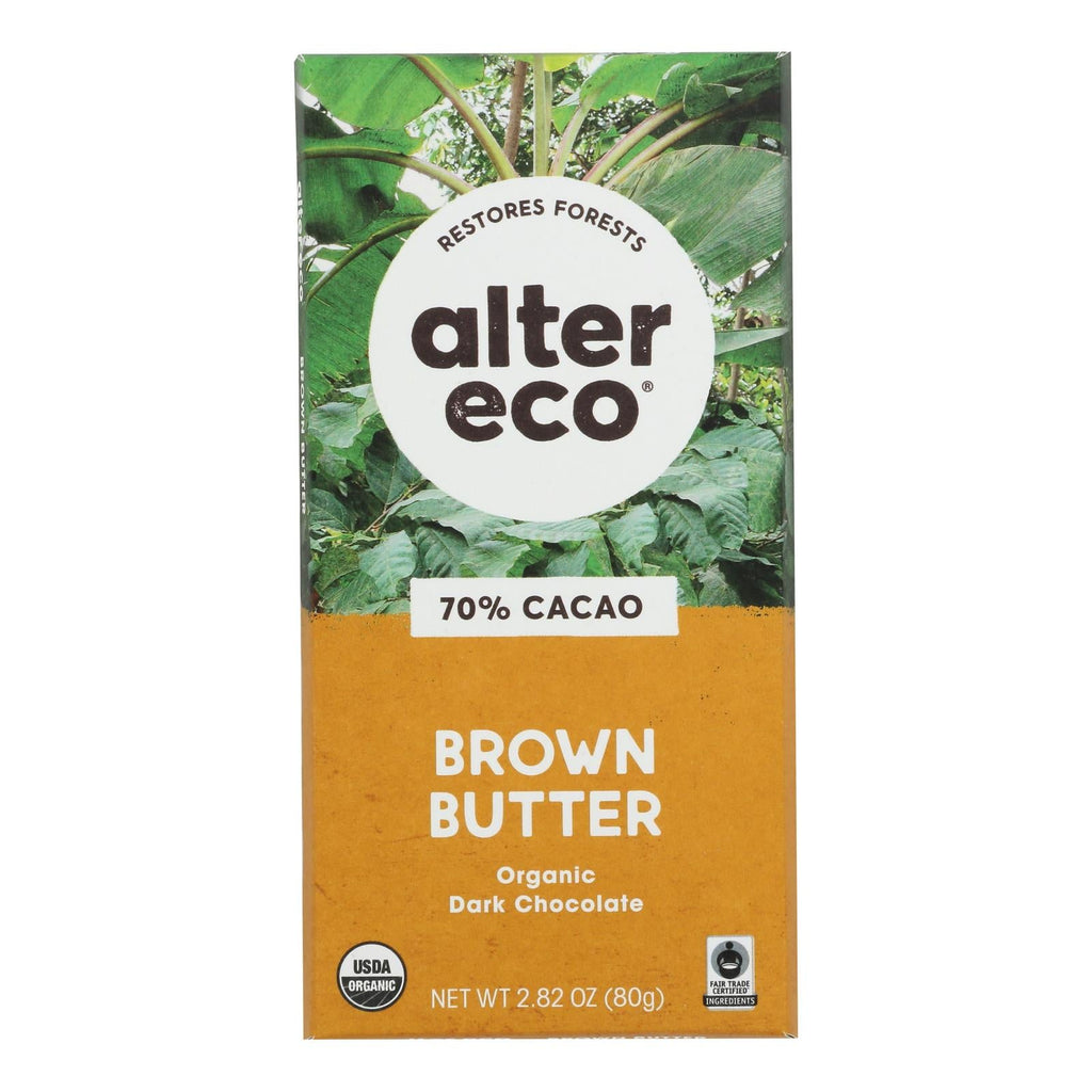 Alter Eco Americas Dark Chocolate Organic - Salted Brown Butter - 2.82 Oz - Case of 12