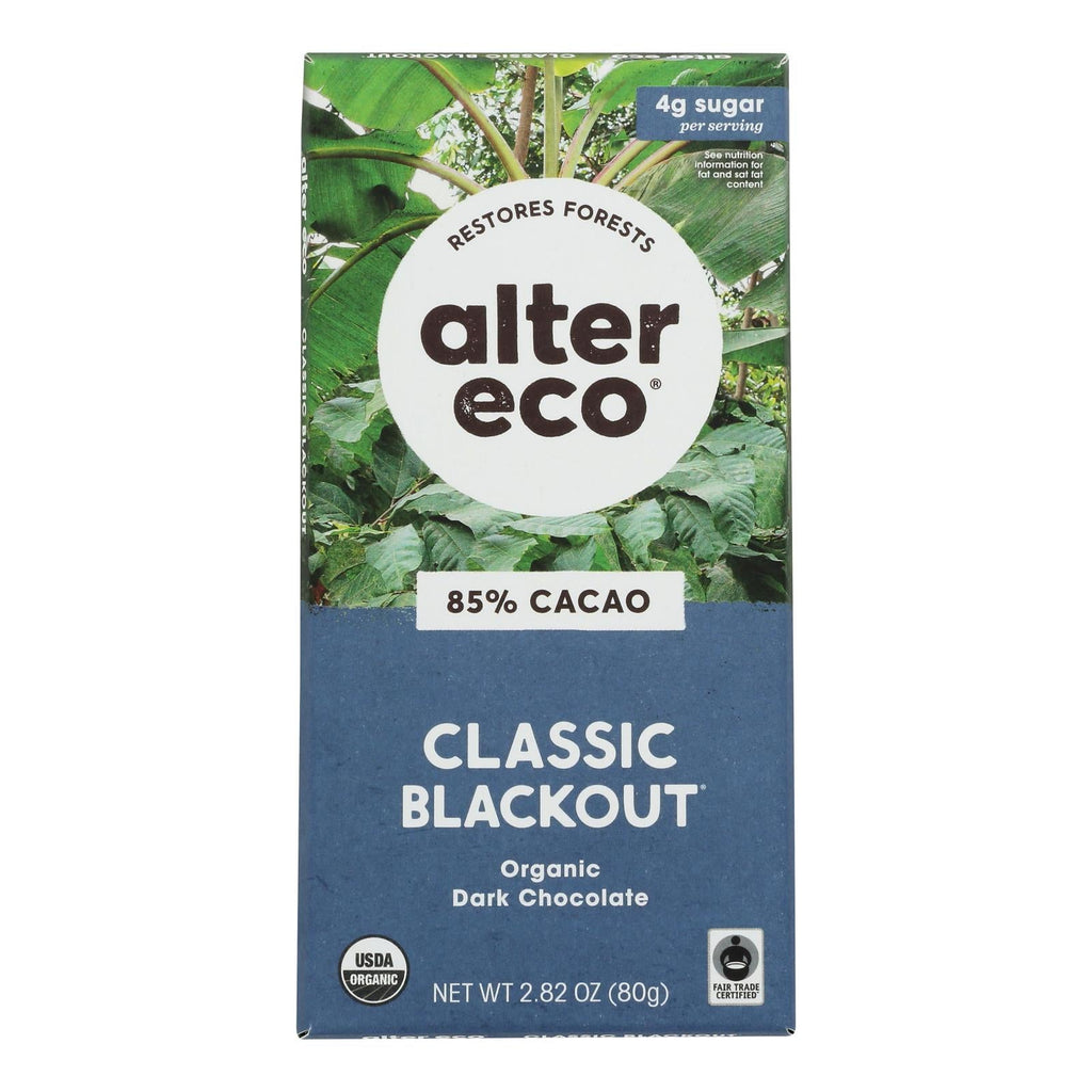 Alter Eco Americas Organic Chocolate Bar - Dark Blackout - 2.82 Oz Bars (Case Of 12)