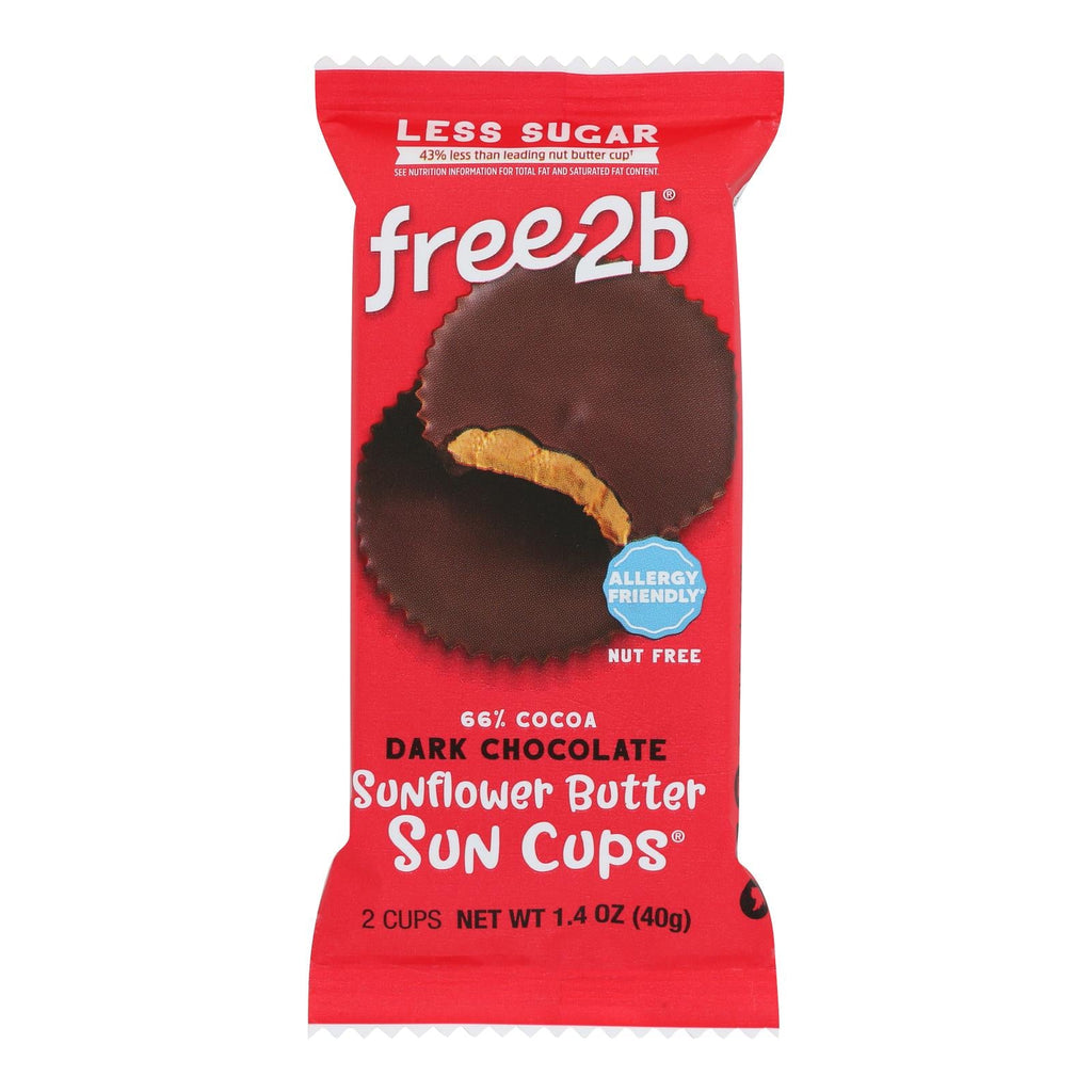 Free 2 B Sun Cups Dark Chocolate 2-cup – Case of 12 – 1.4 Oz