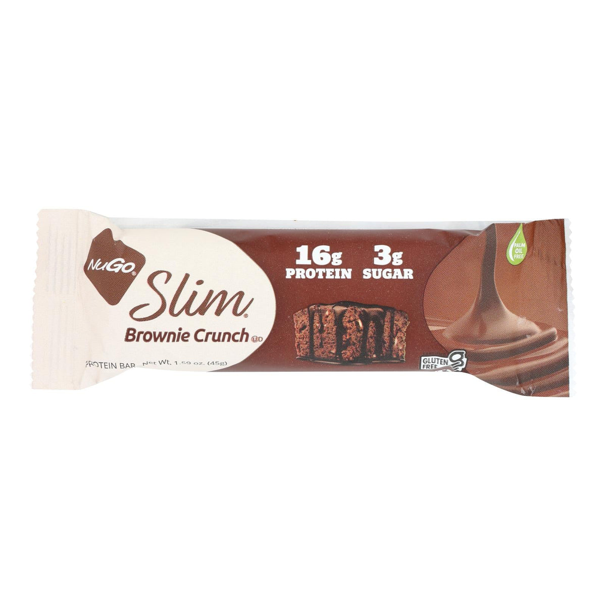 Nugo Nutrition Bar - Slim - Brownie Crunch - 1.59 Oz Bars - Case of 12