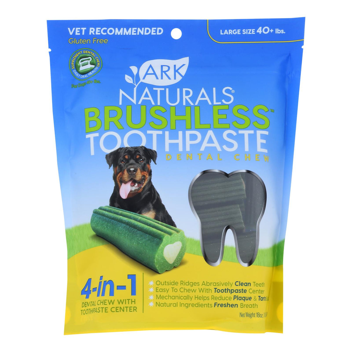 Ark Naturals Brushless Toothpaste Chew, Large - 1 Pack, 18 Oz