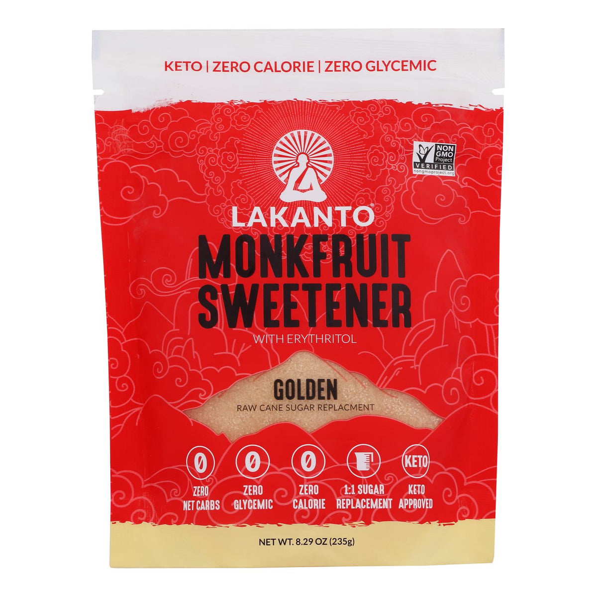 Lakanto Golden Monk Fruit Sugar-Free Sweetener, 8.29 oz (Case of 10)