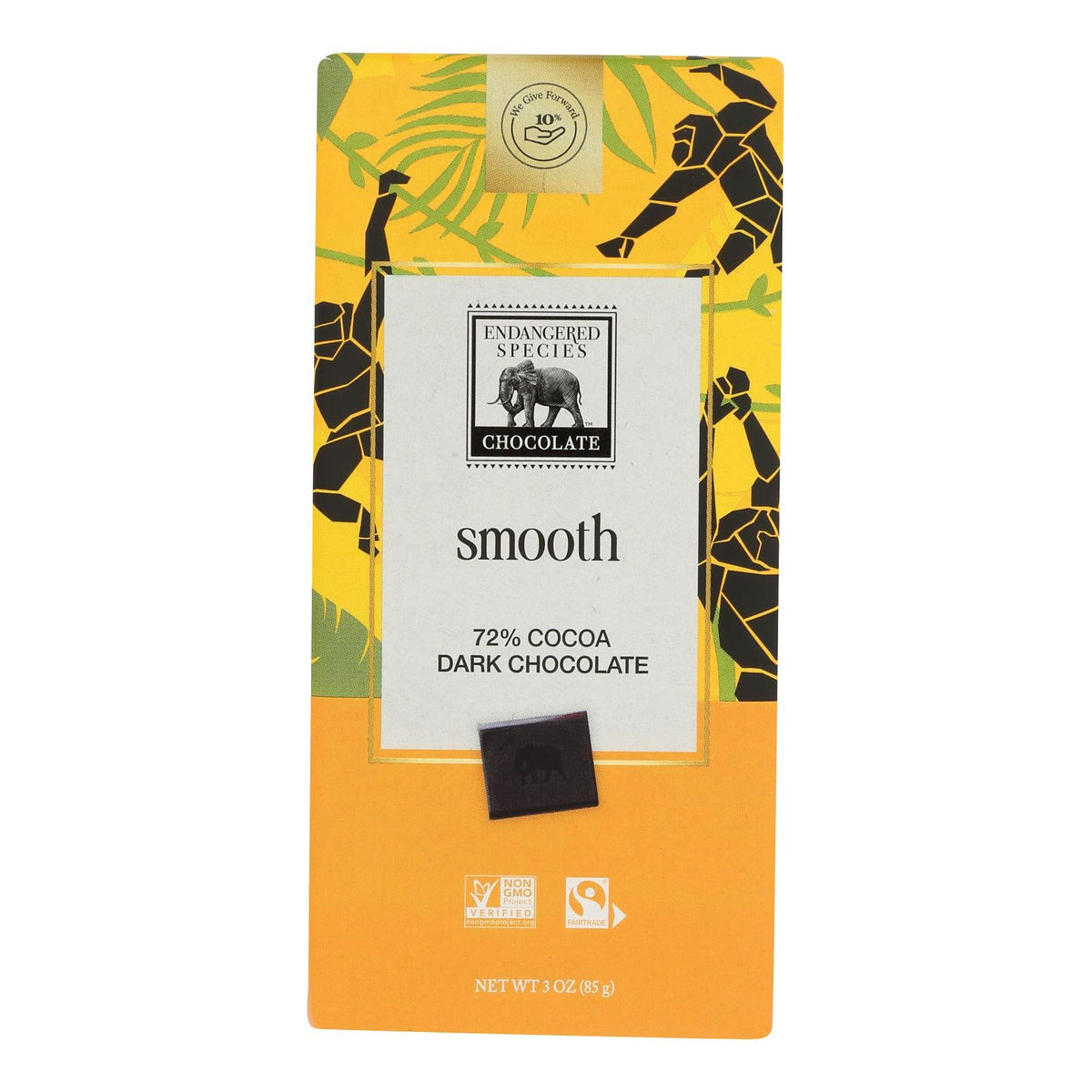Endangered Species Natural Chocolate Bars | 72% Cocoa | Dark Chocolate | 3 Oz Bars | Case of 12