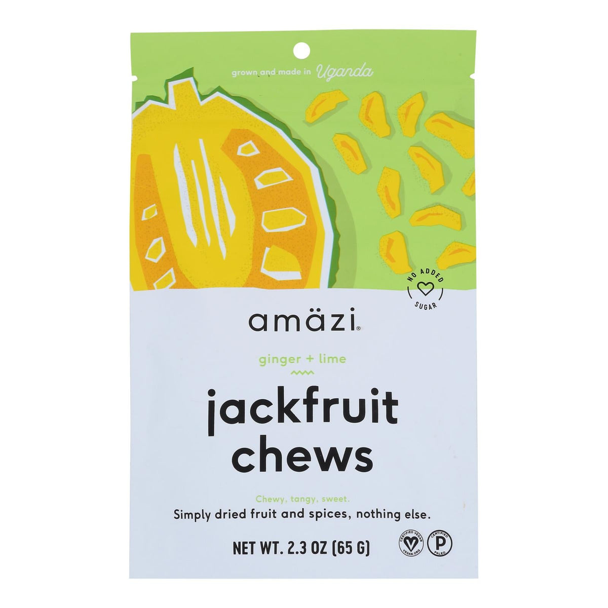 Amazi Foods Jackfruit Chews Ginger Lime - 2.3 Oz, Case of 6