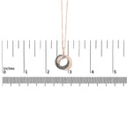 14k rose gold 3/4 cttw brown and white diamond interlocking circle necklace bijoux-nyc direct
