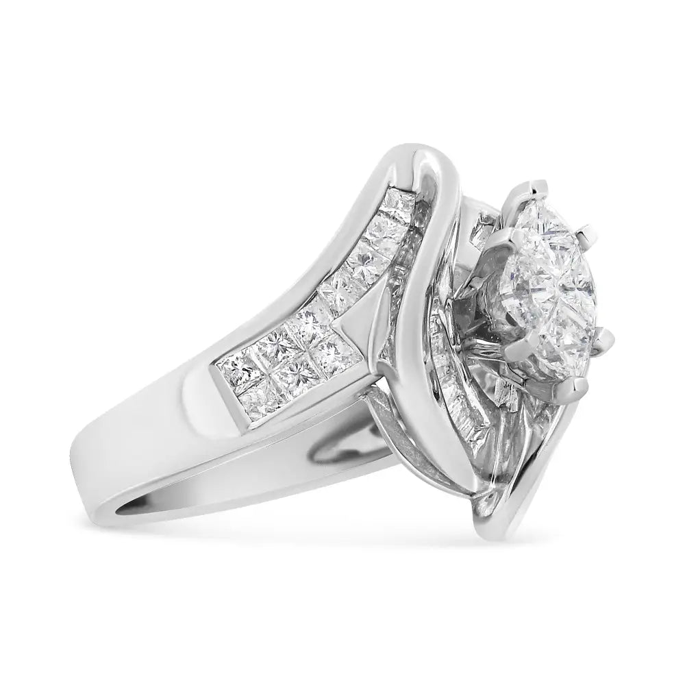 14k white gold 1 1/4 cttw marquise style diamond engagement ring bijoux-nyc direct