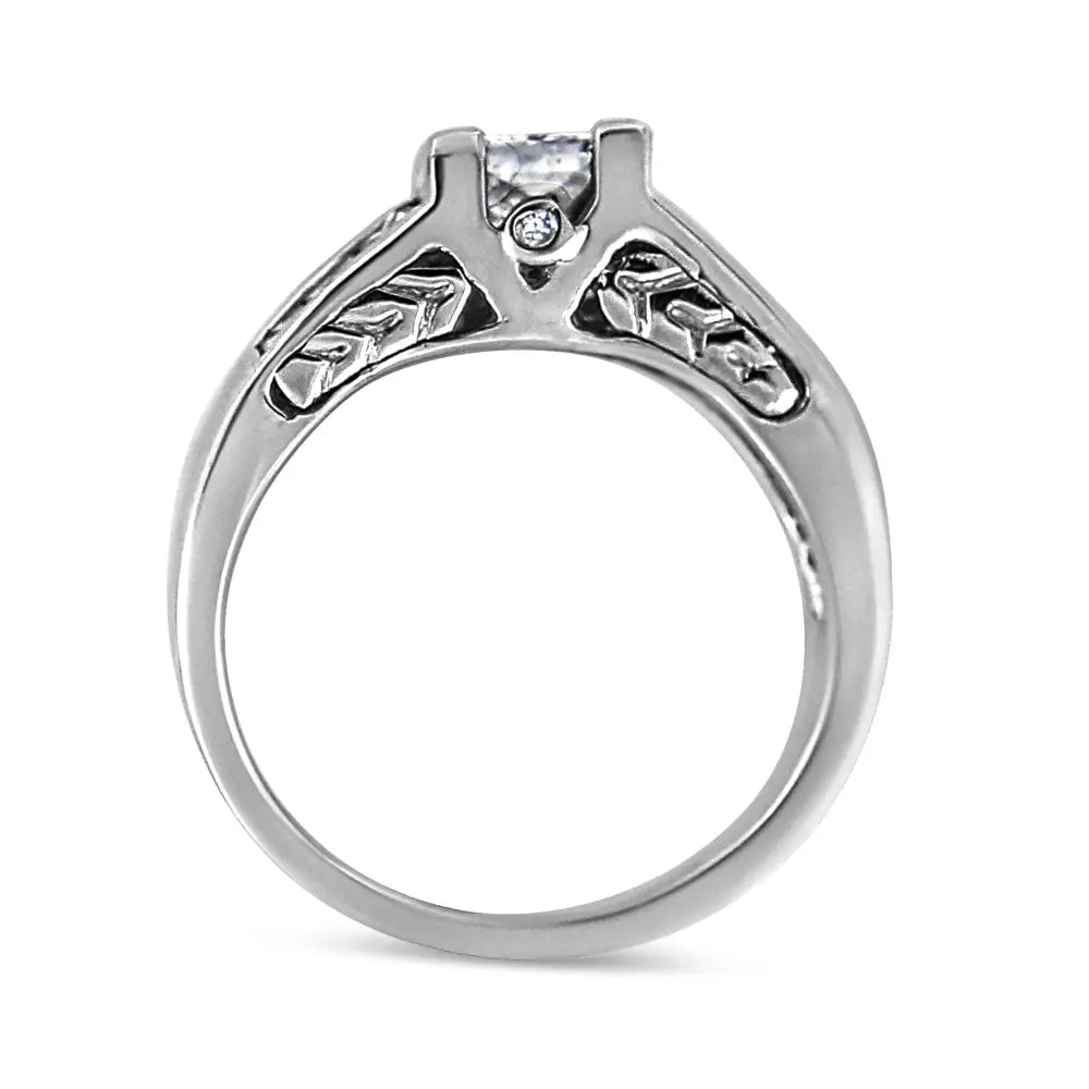 1 1/4 cttw princess cut diamond engagement ring in 14k white gold bijoux-nyc direct