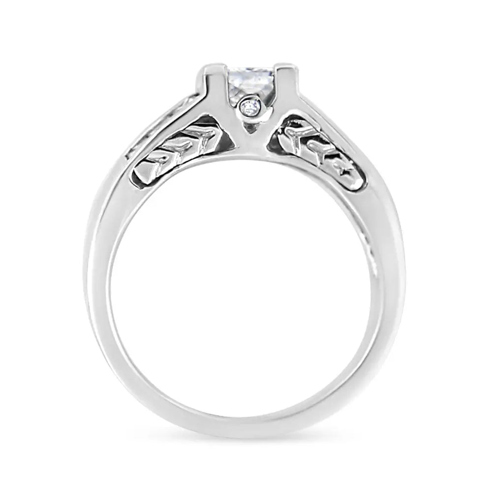 1 1/4 cttw princess cut diamond engagement ring in 14k white gold bijoux-nyc direct