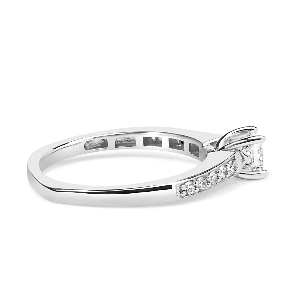 14k white gold 1/2 cttw princess cut diamond engagement ring size 7 bijoux-nyc direct