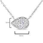 1/4 cttw diamond composite teardrop pendant in 14k white gold bijoux-nyc direct